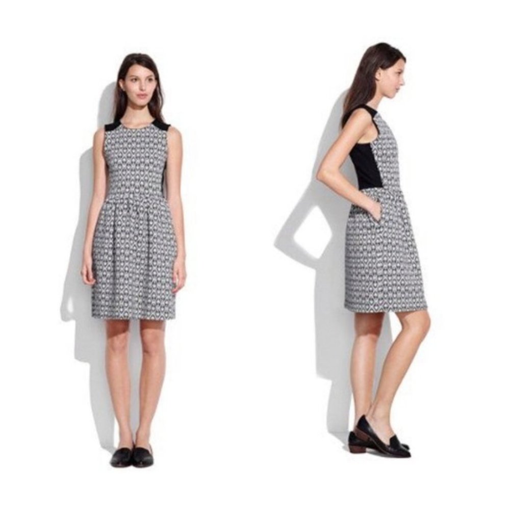 Madewell Sleeveless ALine Diamond Jacquard Dress